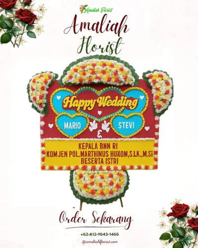 Karangan Papan Bunga Pernikahan di Kota Matsum Ii